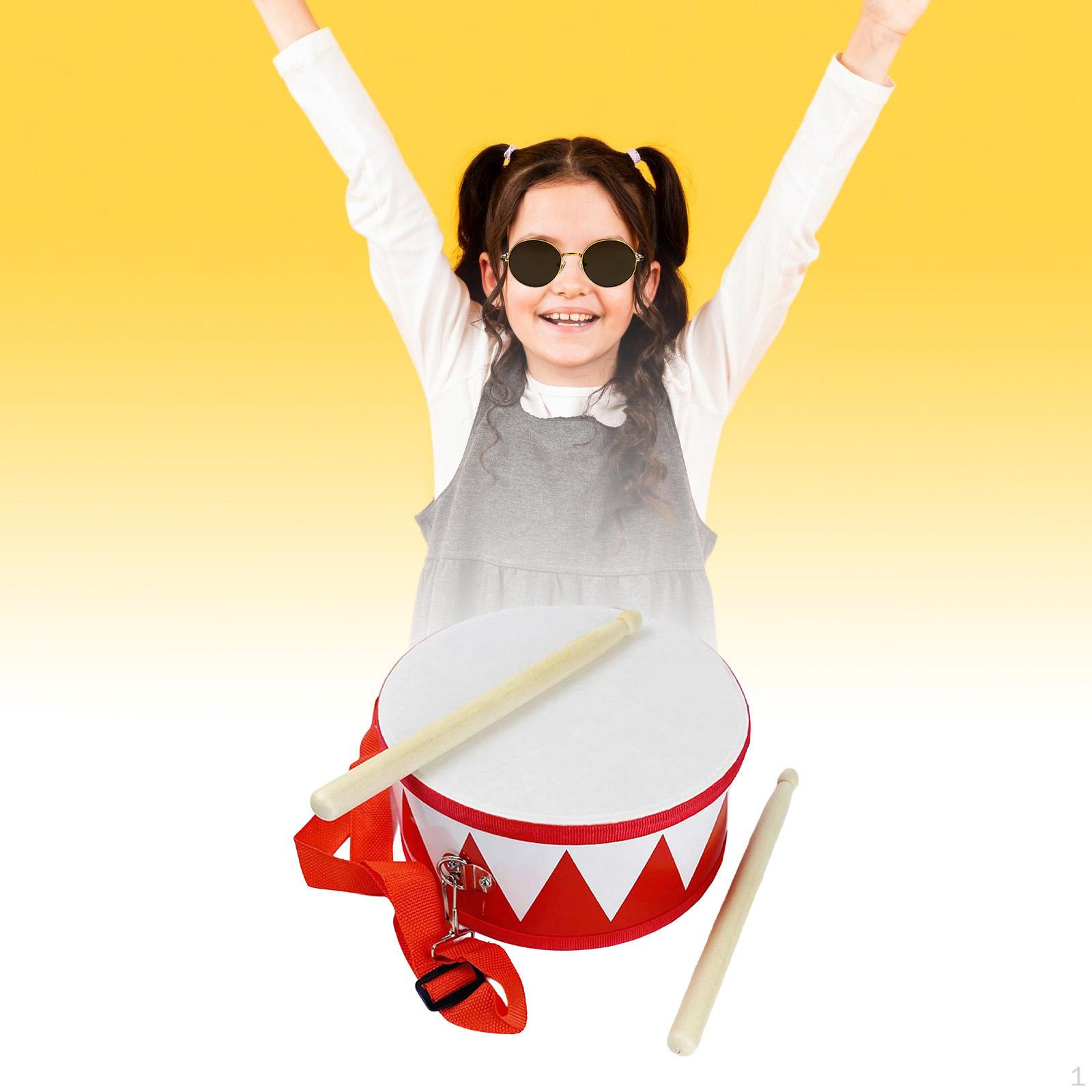 

Children s Drum Hand Percussion Wooden Rhythm Toy with PVC Membrane for The Development of Red Triangle