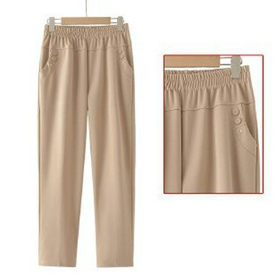 Summer High-Waisted Wide-Leg Pants for Middle-Aged Women