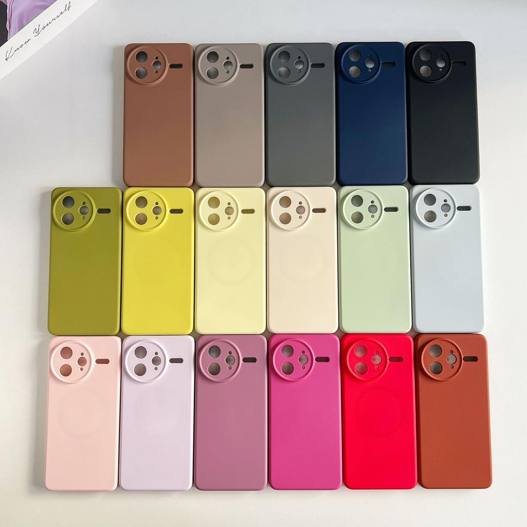 Premium liquid silicone is suitable for Xiaomi 17ProMax magnetic mobile phone case, Redmi K90 fine hole solid color sheath.