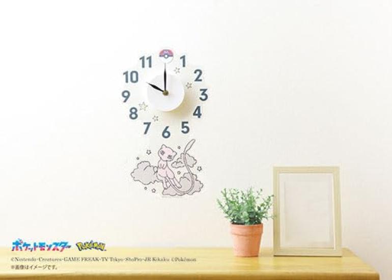 Toyo Case Pokemon Wall Clock Easy To W29 X H41cm Sticker, Apply, (03 Mew)