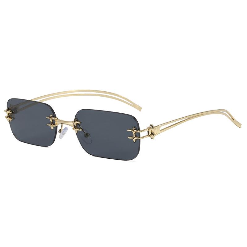 GM metal rimless glasses Y2K Spice Girl concave flat glasses nerd water silver sunglasses 8027 batches