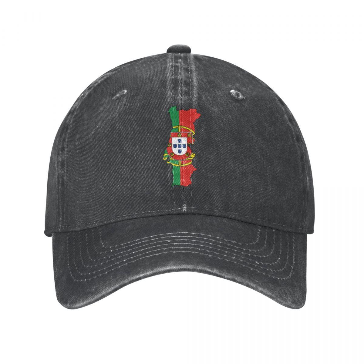 91421224MABN1UXM5T Hip Hop Gewassen Portugal Kaart Met Portugese Vlag Baseball Cap Mannen Vrouwen Cowboy Hoeden Bone Snapback Casquette