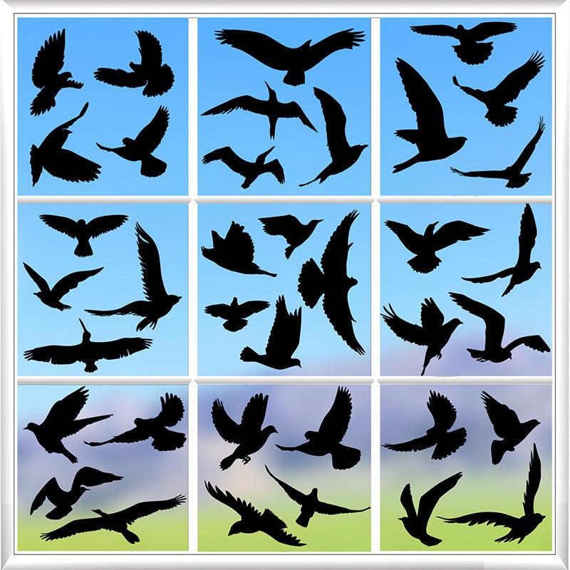 Colorful, Hummingbird, Simple, Anti-collision Glass Sticker, Home Office, Window Glass Sticker, Refrigerator Decoration