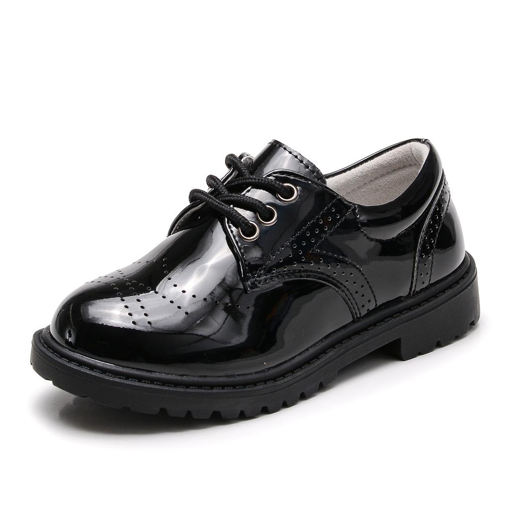 Children's Leather Shoes Spring Boys Black Dance Small Leather Shoes Wind Baby Elementary School Flower Girl Performance Shoes