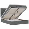 Cadre de lit avec matelas - 140x200 cm - Gris foncé - Rangement sous le lit - Mécanisme de levage hydraulique
