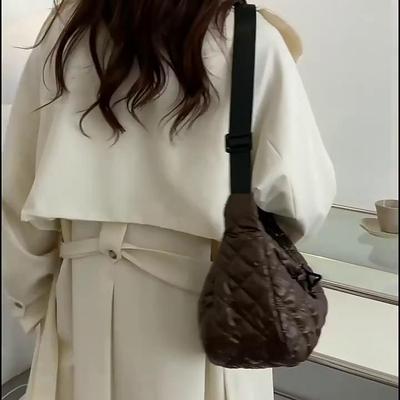 Winter Space Cotton Shoulder Bag For Women Retro Rhombus Dumpling Bag Luxury Female Crossbody Bag Armpit Handbag Sac KTB