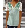 Women's Lace Sleeves Solid Color T-shirt Base Shirt