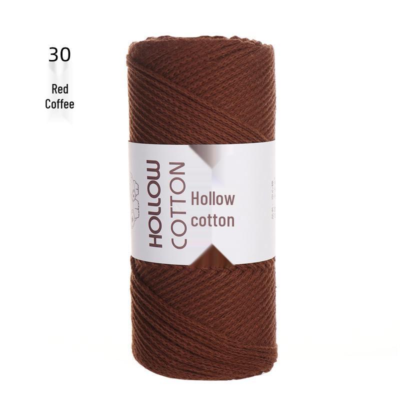 2mm Hollow Pure Cotton Scarf & Bag Yarn for DIY Crochet and Handwoven Projects