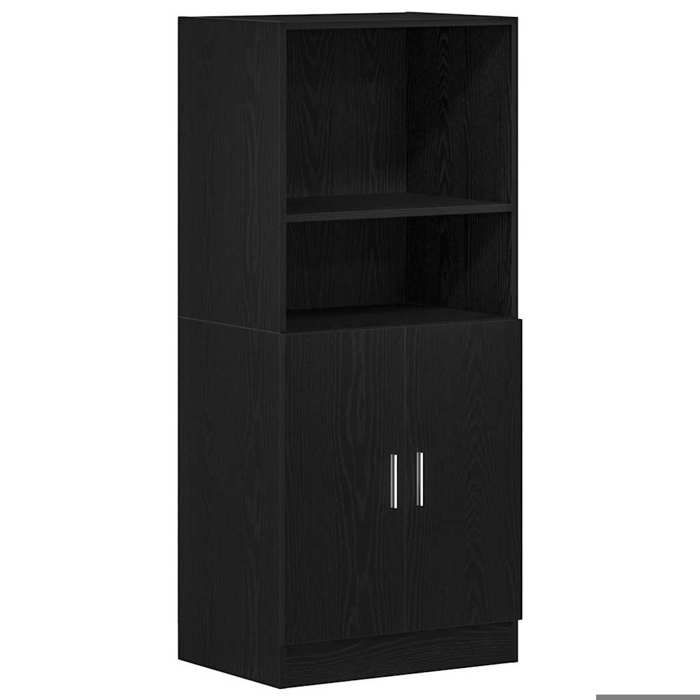 VidaXL Armoire de cuisine noir 57x41,5x131,5 cm bois d'ingénierie 860122