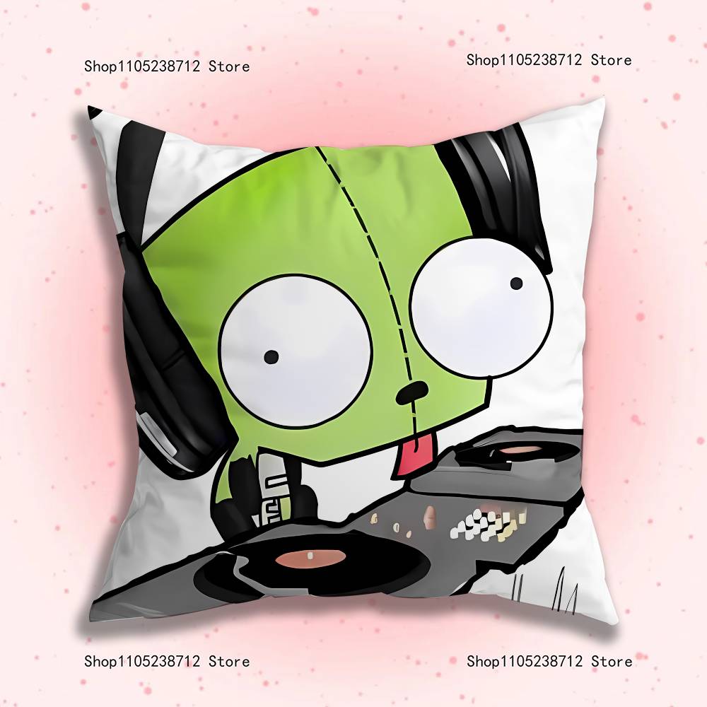 Cute Z-ZIM I-Invaders AnimePillow Case For Sofa Decor Car Office Room Printing Cushion Cover Decorations and Protector
