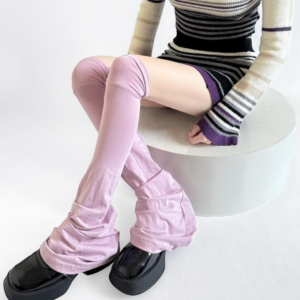 Vintage Korean Style Flared Leg Sleeve Sun-proof Soft Loose Socks Foot Cover Cotton Y2K Over Knee High Sock Summer