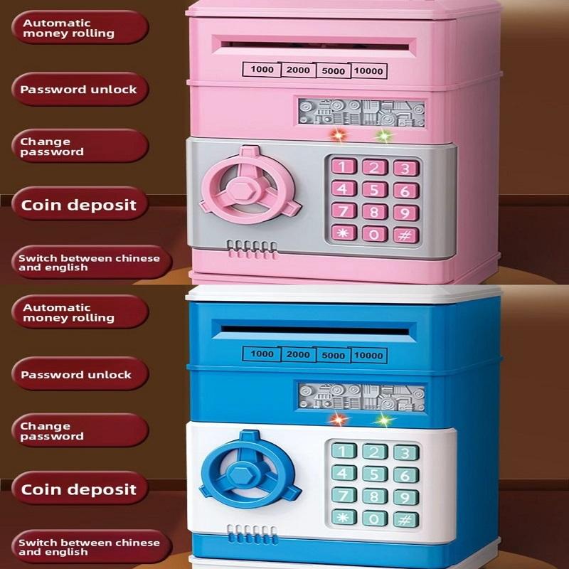 Children's Piggy Bank Password Box Automatic Money Rolling Fingerprint Large-capacity Simulation Intelligent Deposit Machine