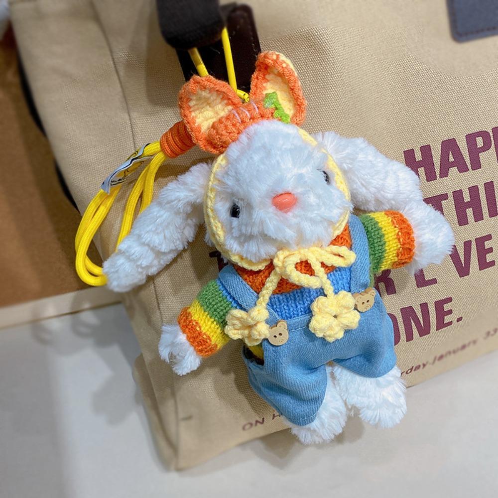 

Lovely Cartoon Rabbit Pendant Furry Car Keyring Kawaii Stuffed Dolls Christmas Gifts Style B