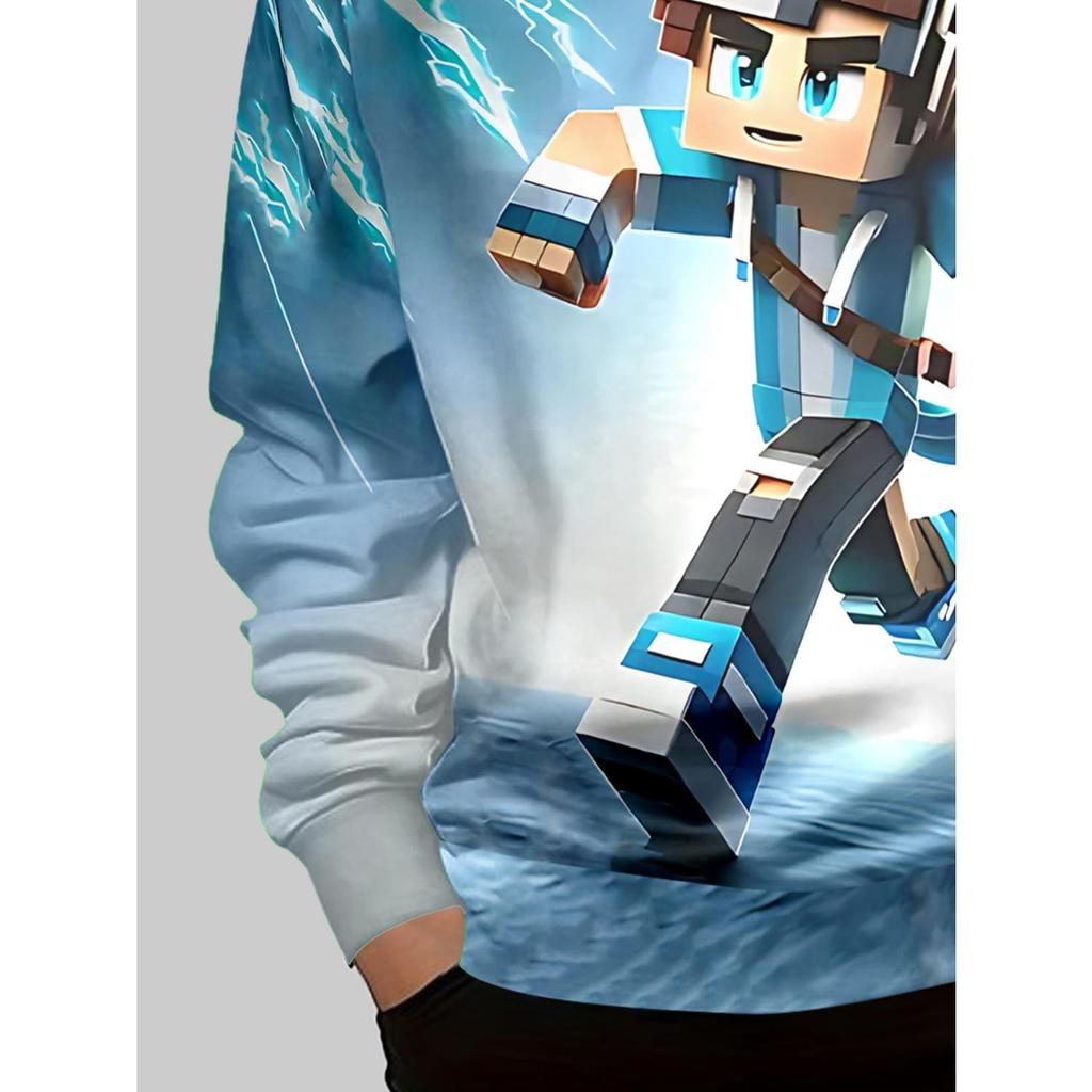 Neuer Anime-Hoodie, 3D-Cartoon-Kinderbekleidung für Jungen und Mädchen, langärmlige Herbstkleidung, geeignet für Kinder im Alter von 5-14 Jahren