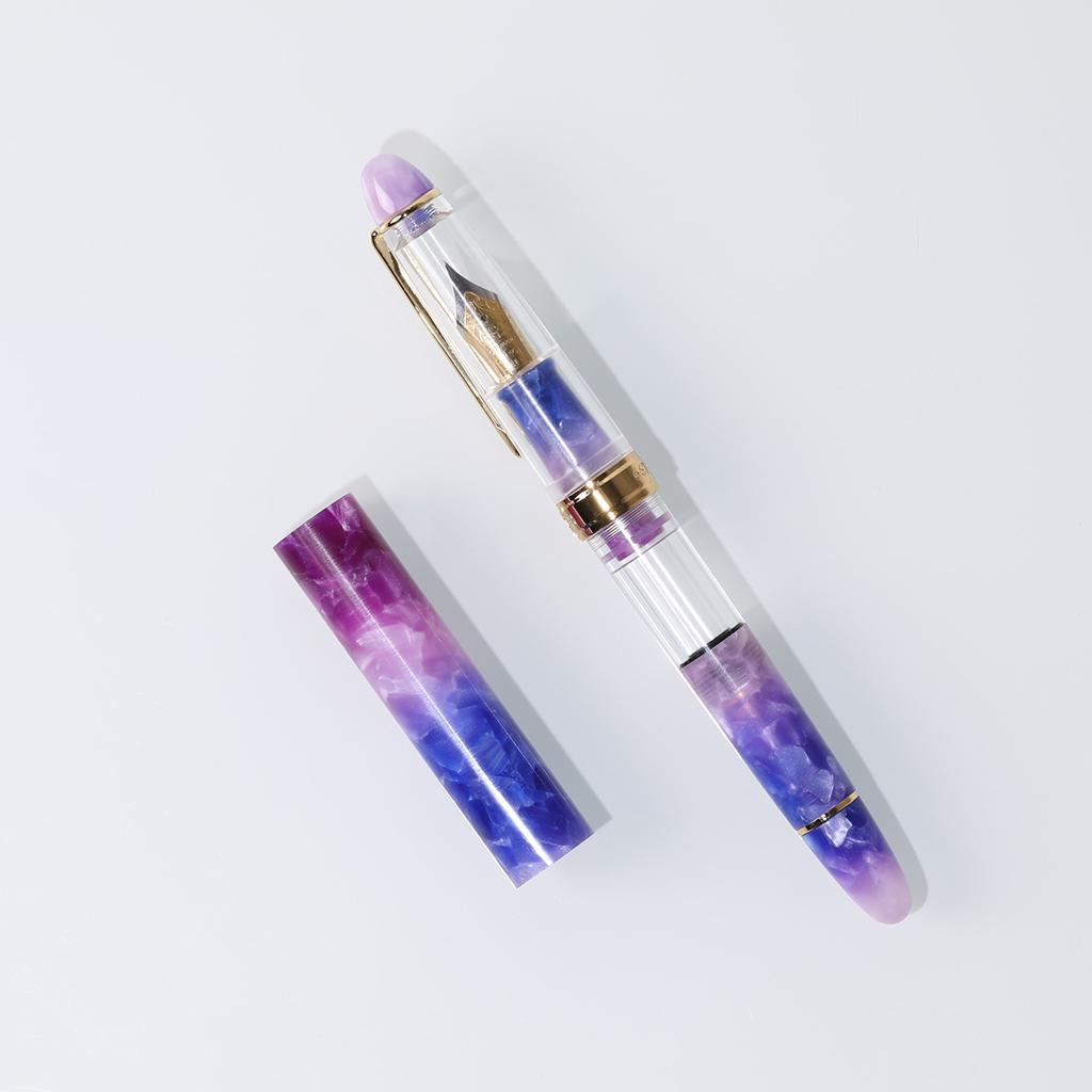 LORELEI 667 Resin Piston Fountain Pen Transparent Ink Pen Iridium EF/F 0.38/0.5mm Writing Gift For Business Office Home School