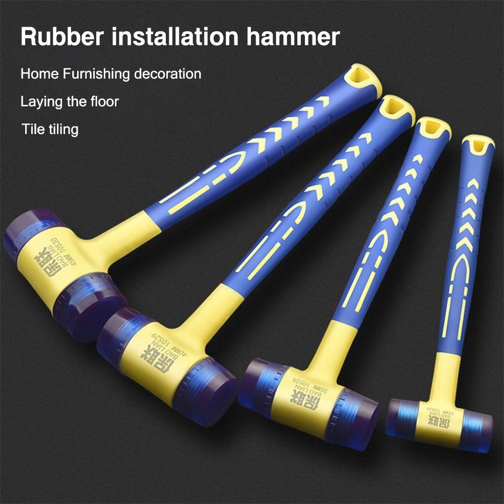 Plastic Handle Installation Hammer Non-slip Hand Repair Tool Rubber Hammer  Door Window Floor