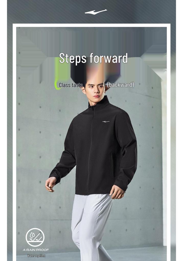 2026 Hongxing Erke Men's Water-Repellent Stand Collar Windbreaker Jacket for Autumn/Winter