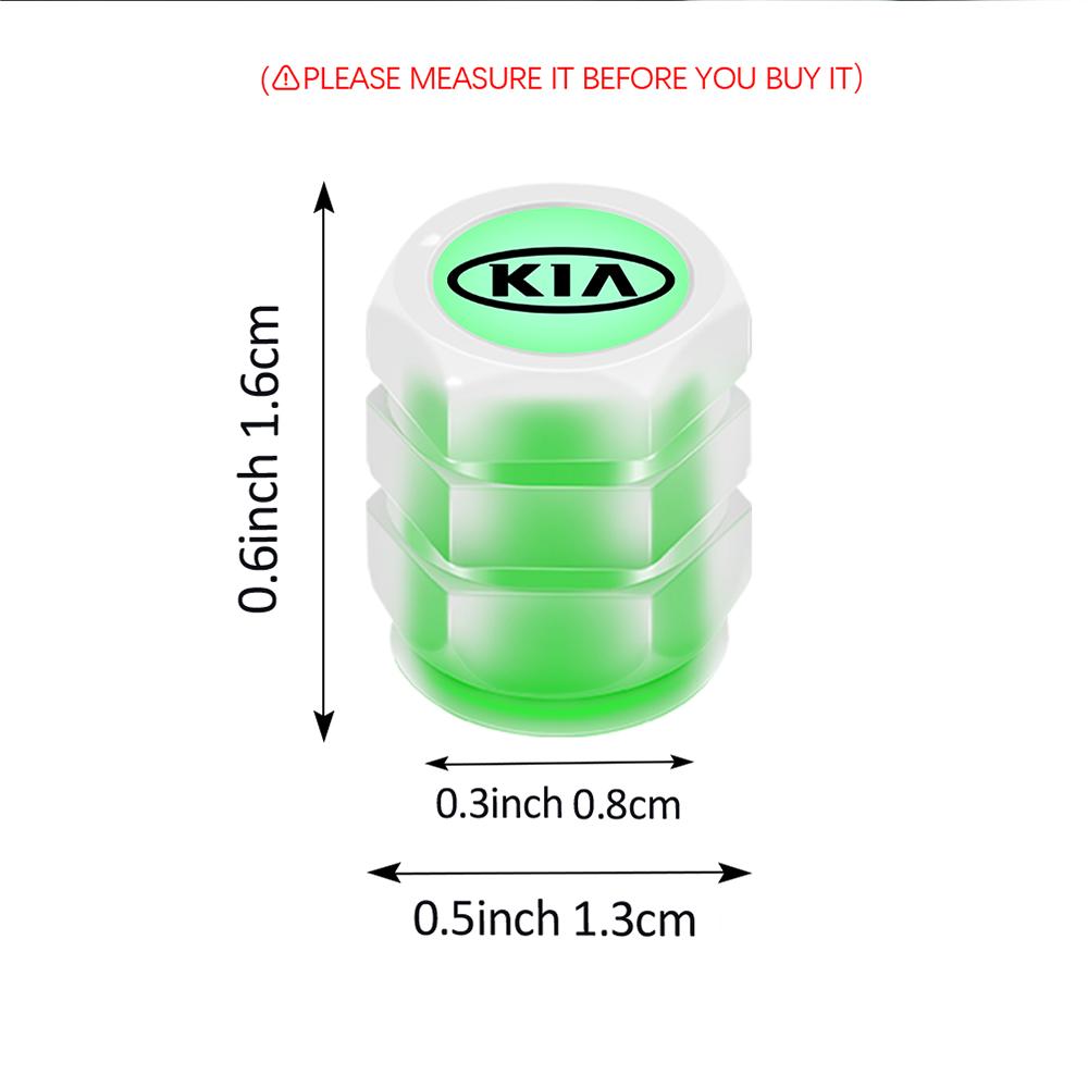 2026 Horká Samolepka na Auto 4ks Svítící Krytky Ventilků ABS Fluorescenční Kryt Ventilku Kolečka Pneumatiky Pro Kia Rio Picanto Sportage Niro Morning C