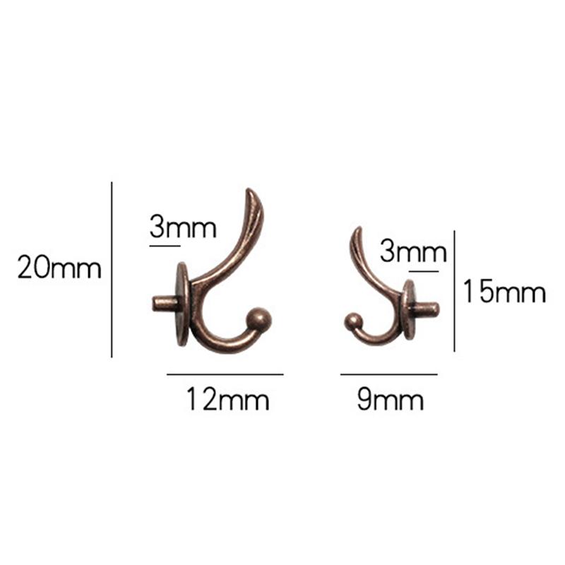 2pcs 1:12 Miniature Clothes Coat Metal Hook Wall Hanger Dollhouse Accessories Kid Gifts