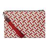 Burberry TB Logo Zip Closure Leather Clutch Unisex clutch Orange 8010766