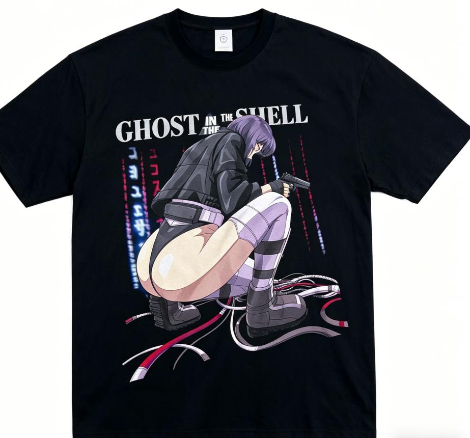Ghost in the Shell Anime Lover T shirt Year round clothing personality Clothes Plus Size Unisex New Model Couples high quality soft