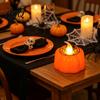 Halloween Decoration Lights 2Pcs Pumpkin Flameless Candles Battery Operated LED Candle Decorative Candles for Light