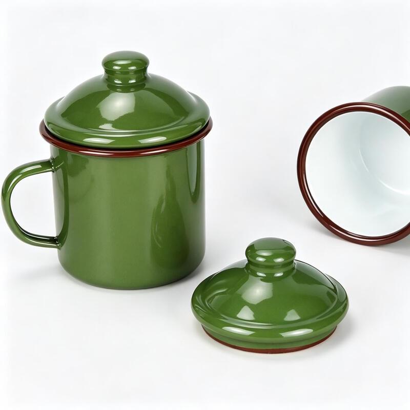 Nostalgic Army Green Enamel Mug