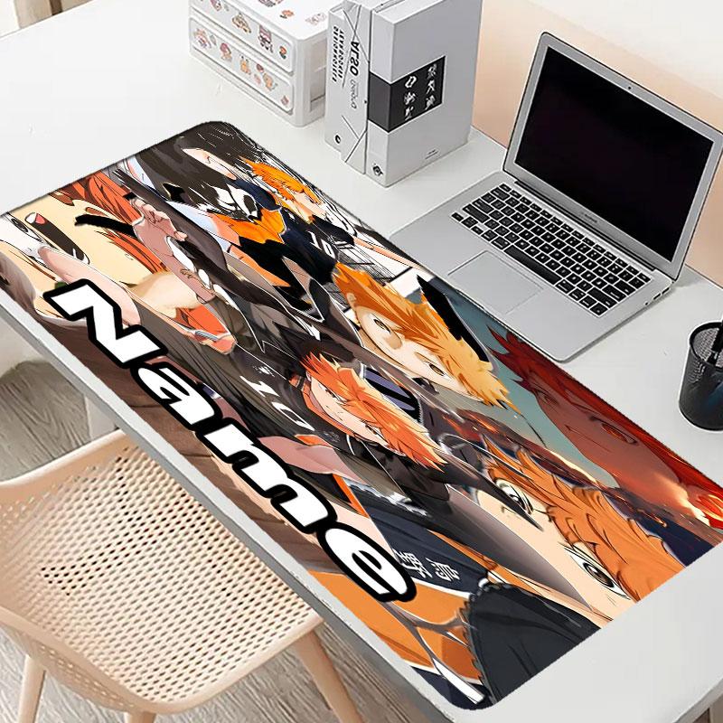 Mousepad Personalizado com Nome e Padrão Haikyu, Tapete de Mesa para Laptop PC, Tapete Decorativo de Mesa para Teclado de Casa Presente