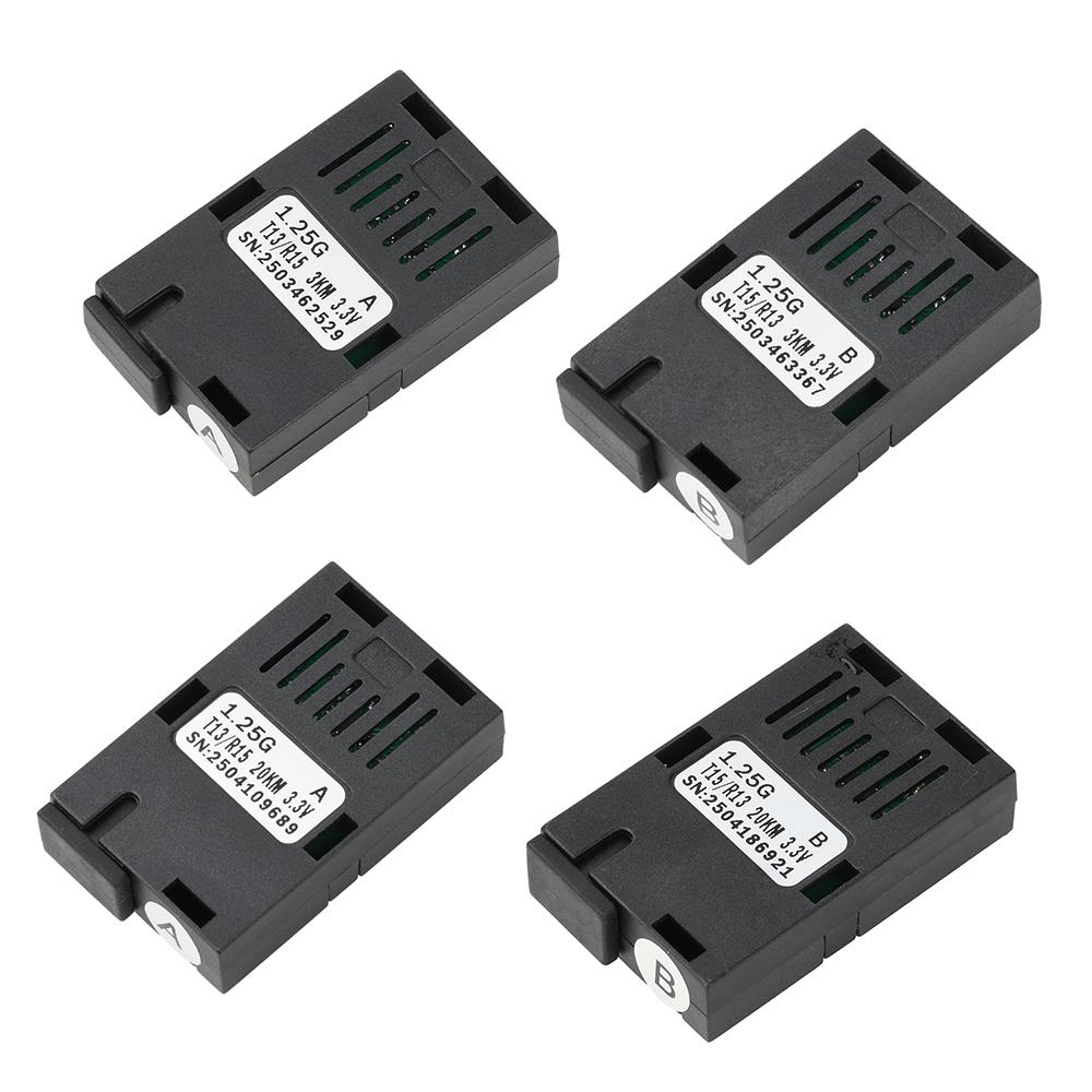 1.25G 1*9 Fiber Optic Module 1000M Gigabit SC Single Mode Single Fiber 1310nm/1550nm Fiber Optic Transceiver 3KM/20KM A + B Kit