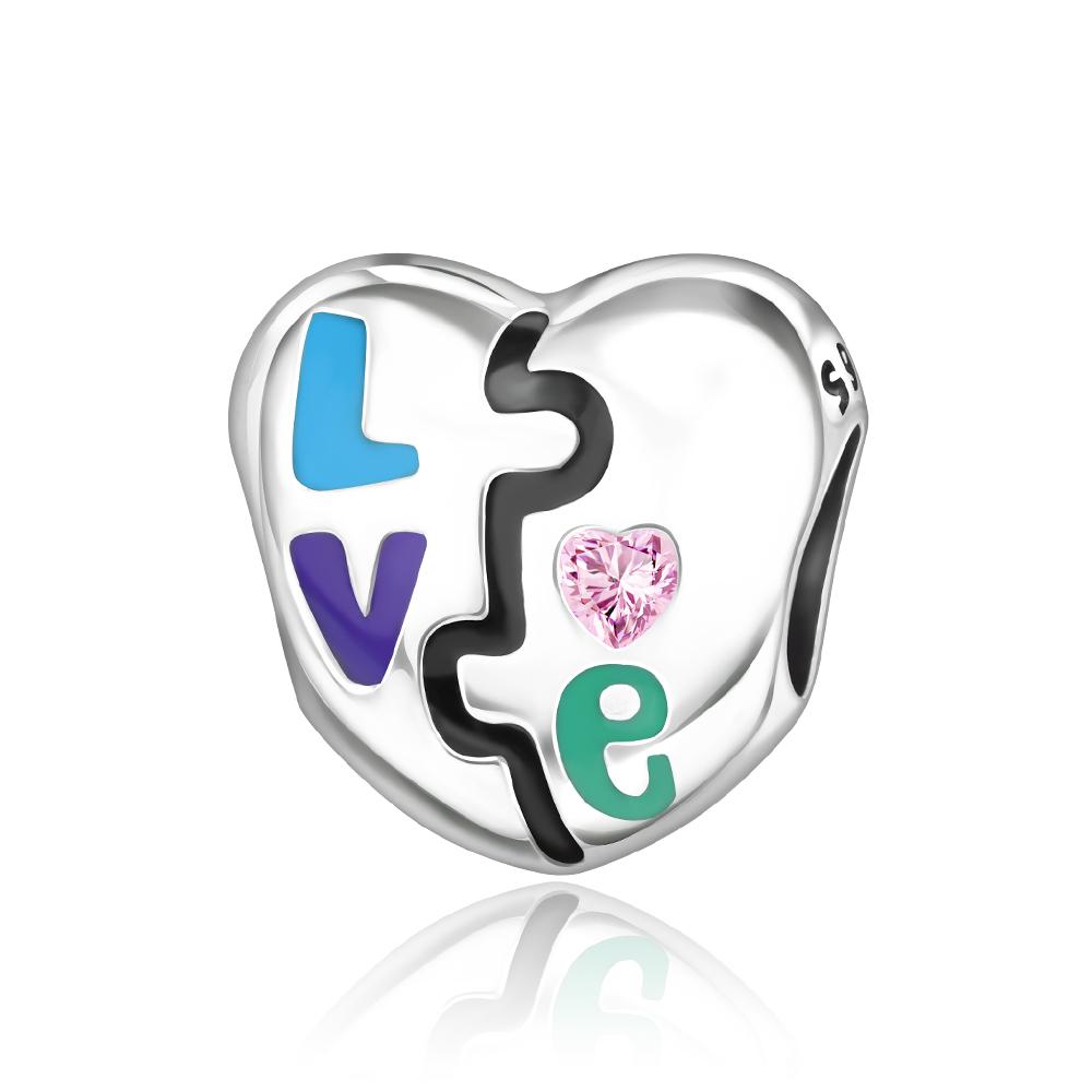 Copper Metal Pink Love Bow Four-leaf Clover Heart Charm Bead Components Rings Pendant Bead Components Compatible With Authentic Original Bracelet