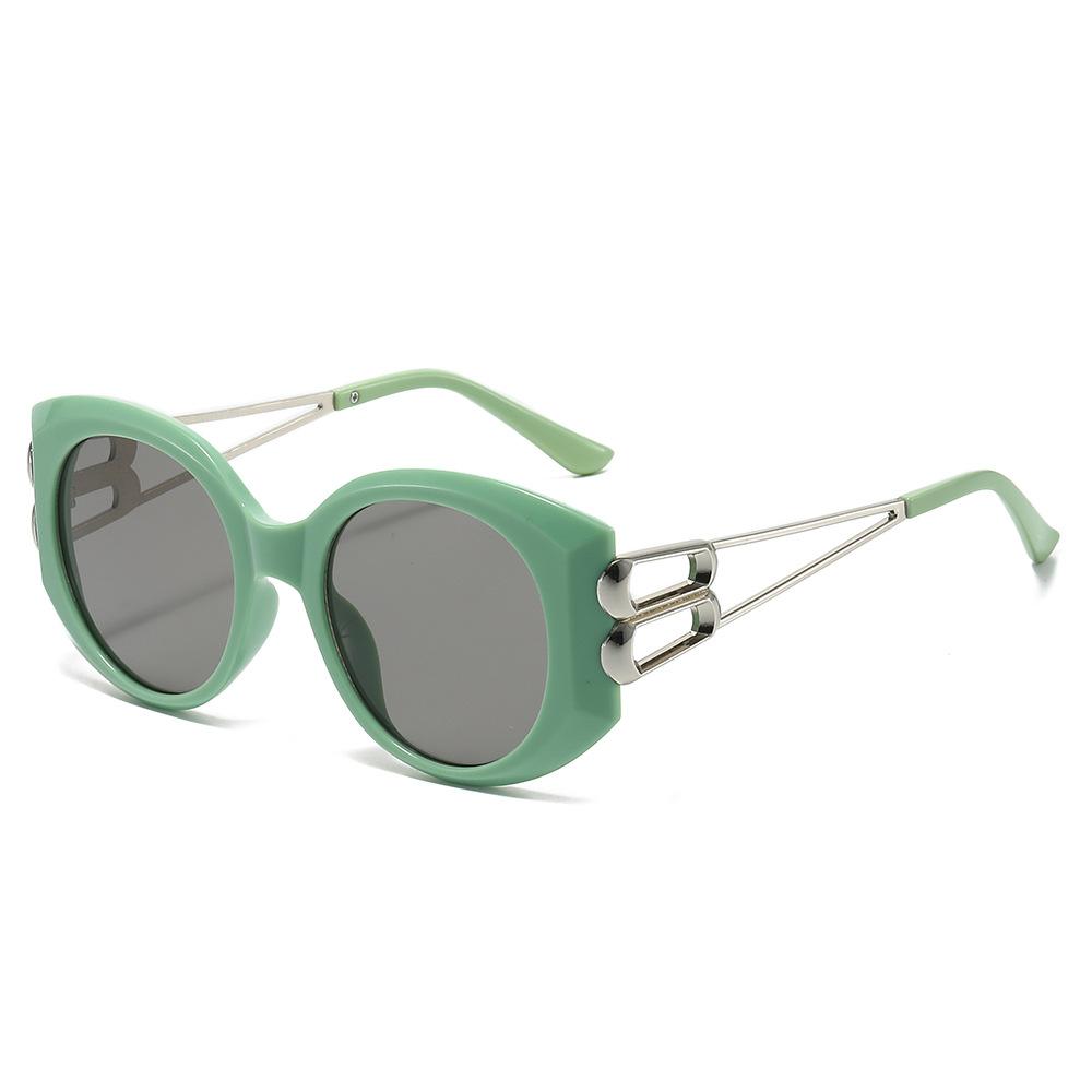 New Retro Large Frame Oval Women Sunglasses Luxury Brand Jelly Color Double Bridge Frame Design Trendy Men Sun Glasses UV400 as  picture
