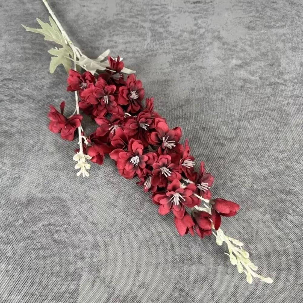 

Новые искусственные цветы дельфиниума большого размера, 2 ветки, сделай сам, композиция из искусственных цветов, шелковые искусственные цветы, реквизит для фото красный