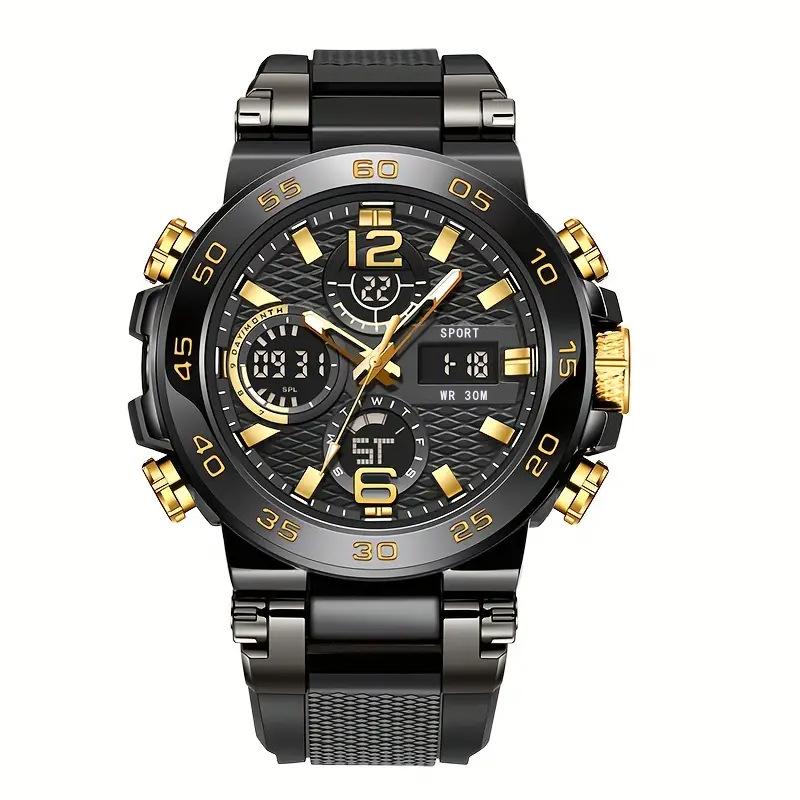

Trendy Waterproof Dual Display Quartz Sports Watch for Junior High золотий/чорний