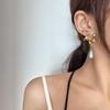 Koreanische Metall-Blumen-Perlen-Quasten-Hängeohrringe - Damen Retro High-End Vielseitiger Stil
