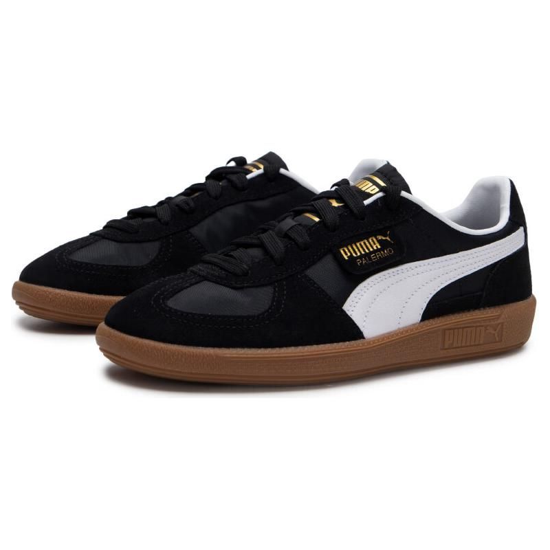 Puma Palermo Fabric Cow Split Leather Casual Low-Top Sneakers Unisex sneakers Black White 399341-06