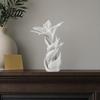 Artistic Lily Flower Floral Art Printed Modern Sculpture Decoration 3D Intertwined White Wedding Anniversary Pure Sculpture Gift for