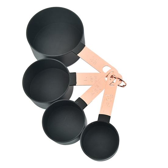 4Pcs Measuring Spoon Clear Scale Ring Buckle Comfortable Grip Plastic Food Measuring Scoop Set Kitchen Gadget Home Supplies