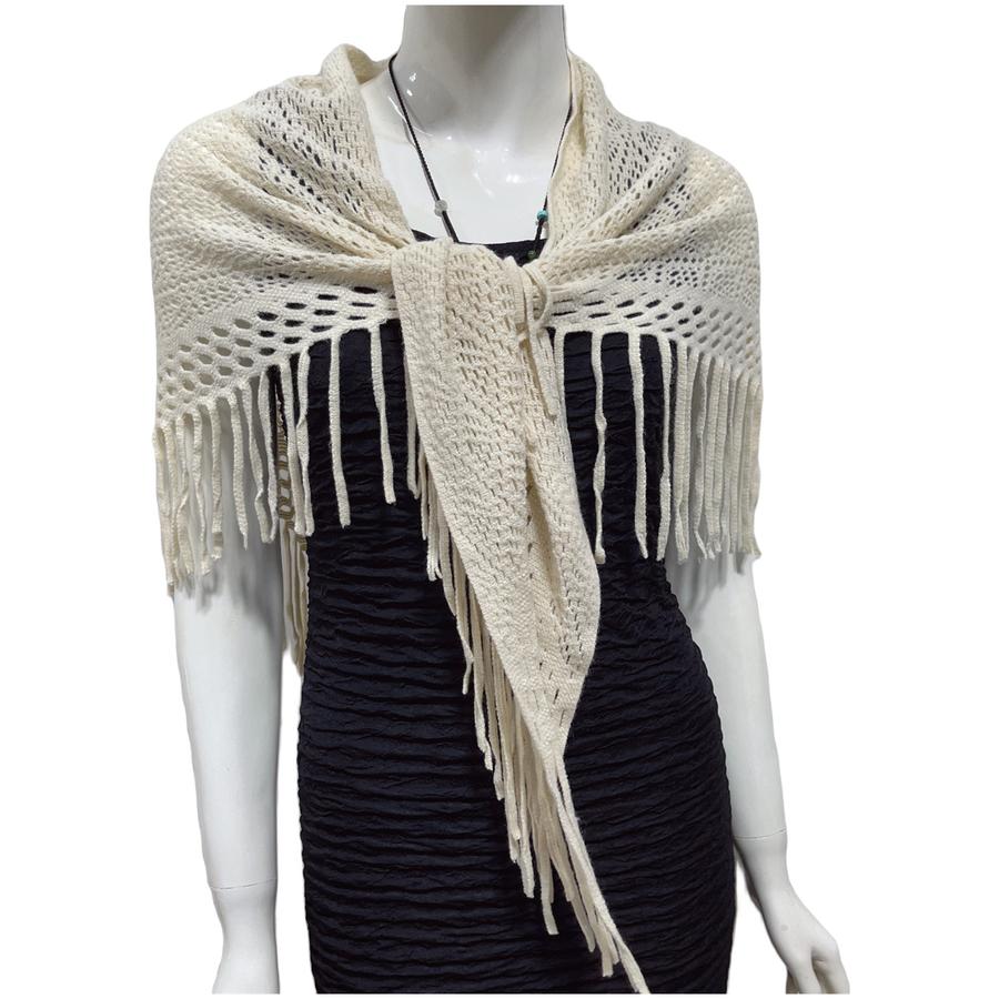 Autumn New Solid Color Triangle Fringe Wool Scarf Knitted Shawl Triangular Scarf Wrap