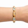 Gold Plated Enamel Floral Bangle Chinese Style Cloisonne Bangle Women's Flower Bracelet  Ladies