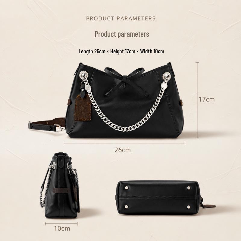 Schwarze Krieger Luxus Leder Ketten Crossbody & Umhängetasche