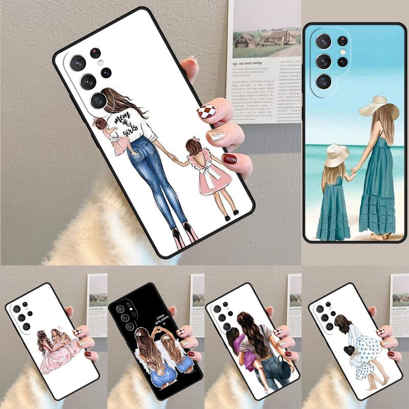 Mutter und Tochter Silikon Handyhülle Für Samsung Galaxy note 10 pro S26 S25 S24 S23 S22 S21 Plus S25Ultra Capa Cover
