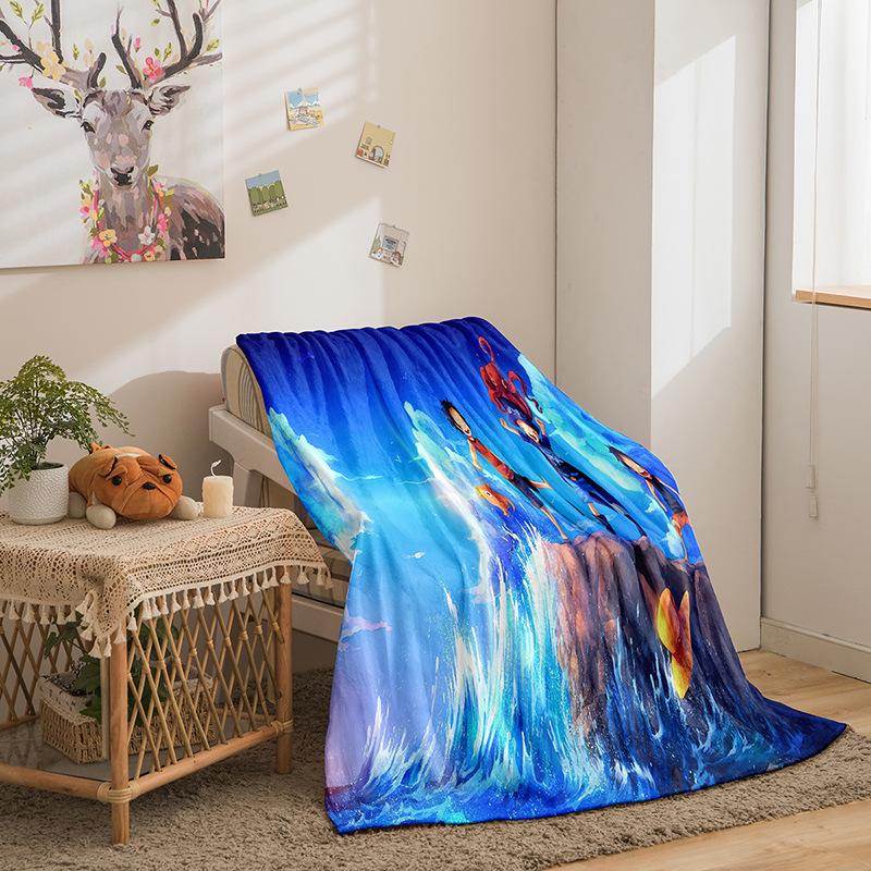 Flannel Fleece Blanket 3D Printed Sofa Blanket Thickened Blanket