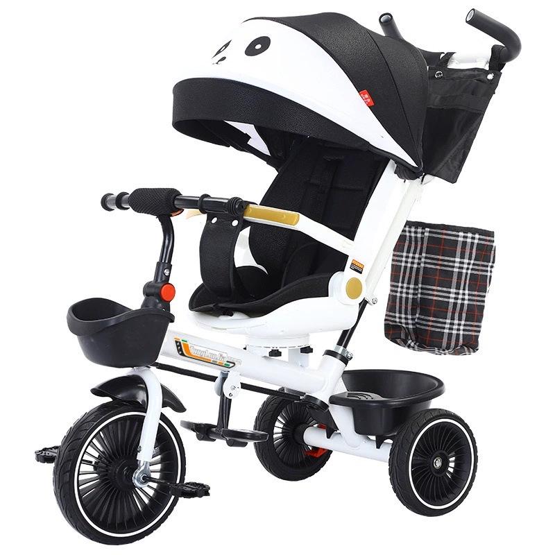 Convertible Children's Tricycle Stroller with Rotating Seat and Reclining Feature