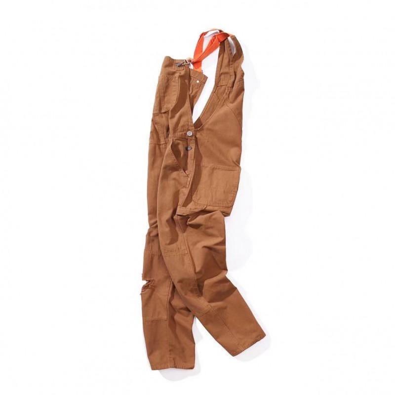 Mens Oversized Denim Bib Overalls Loose Straight Fit Casual Vintage Workwear Trousers
