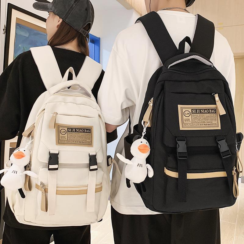 Primary School Girl College Student Burgundy Backpack High School Student Junior High School Boy Backpack