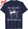 Coole Sonnenbrille Katzenliebhaber Meine Katzen und ich reden schlecht über dich T-Shirt Lustig Baumwolle Lässig Grafik-T-Shirts Vintage Kleidung Oberteile
