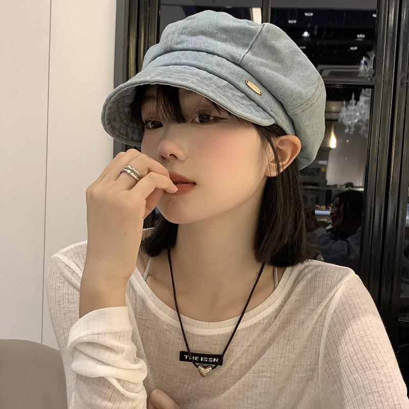 Panama Spring and Autumn Duck Tongue Cowboy Octagonal Beret Fashion Versatile Painter's Hat Cap H259