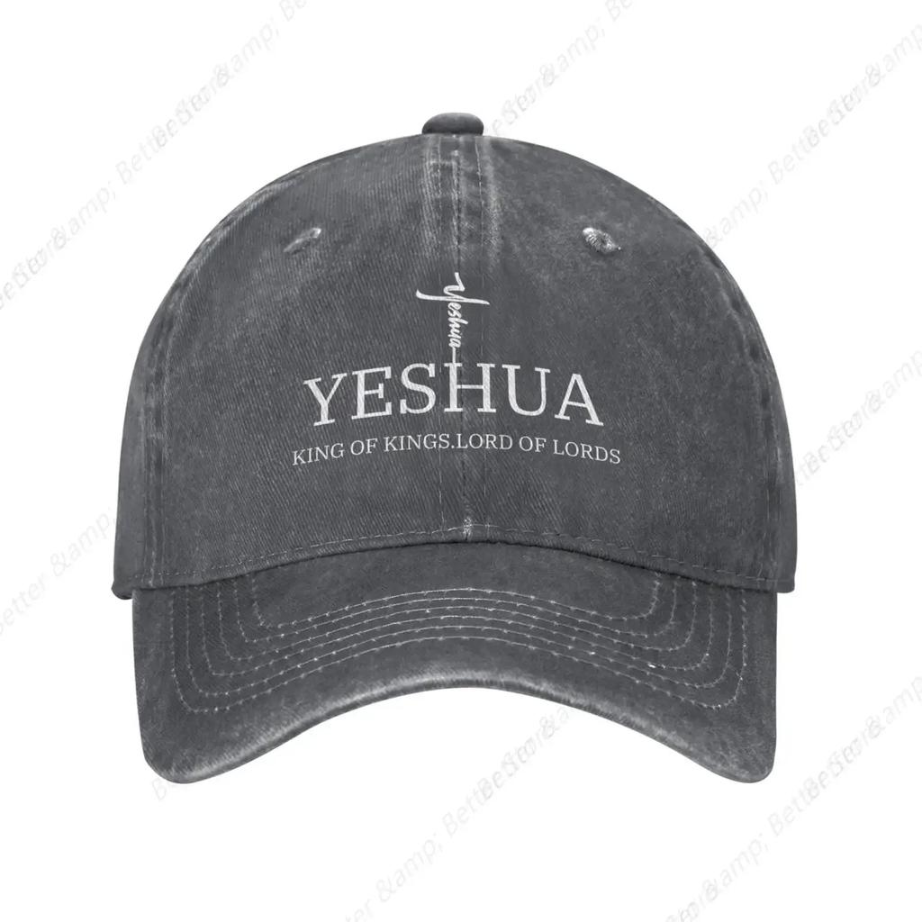 Yeshua Jesus Christian Baseball Cap Cowboy Hats for Unisex Women Sun Hat Adjustable Metal Buckle Dad Hats Running Workouts Hats