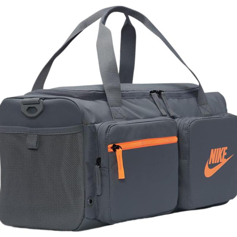 Nike Fabric Sports Bag, Travel Bag, Gym Bag Unisex Gray/Orange Casual BA6169-084