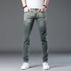 Nové letní džíny slim devítibodové strečové ležérní dlouhé pánské kalhoty